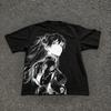 Evangelion Asuka Minimalist Eva Anime Vintage T-Shirt Short Sleeve Men Women T-shirts Short Sleeve Mesh Clothing