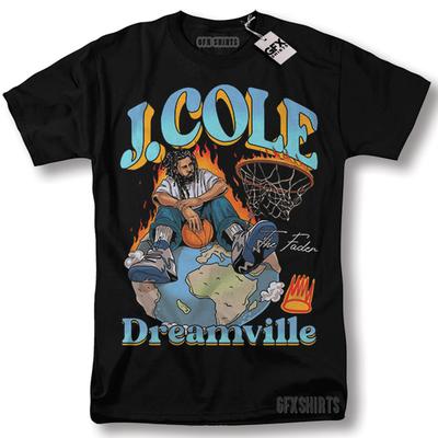 J Cole Koszulka Merch z Trasy Hip-Hop Rap Lata 90 Styl Vintage Graficzny Design Koszulka