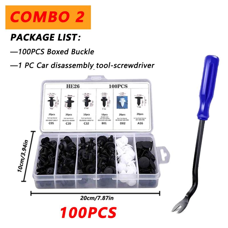 100pcs Auto Fastener Clip Kit Fender Rivet Clips Car Body Push Retainer Pin Rivet Bumper Door Trim Panel Retainer Car Clips