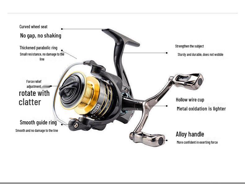 Compact All-Metal Spinning Reel: Gapless Micro Lure, Long Cast, Sea Fishing Rod Reel