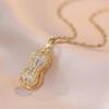 Elegant Korean-Style Peanuts Pendant Necklace with Cubic Zirconia and Pearl