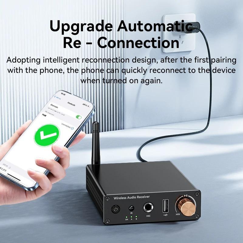 Receptor de Audio Bluetooth 6.0 3.5mm AUX RCA USB 6.5MM Micrófono Adaptador Inalámbrico de Música USB Unidad U HIFI Música sin Pérdida para TV PC