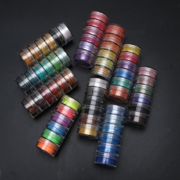 10Pcs Mica Powder for Resin Cosmetic Pearl Powder for Nails Decor Makeup DIY