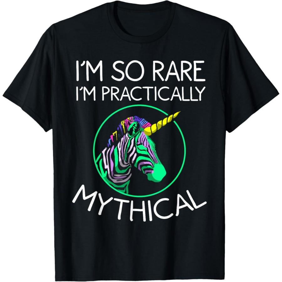 

Funny I m So Rare I m Mythical _ Cool Zebra Unicorn Fan Gift T-Shirt S