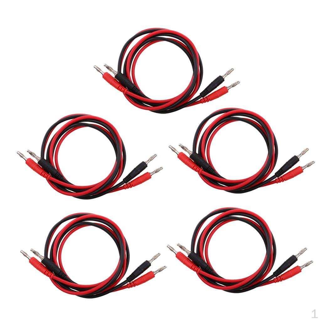 1m 4mm Silicone Banana Plug To Stackable Cable for (0)