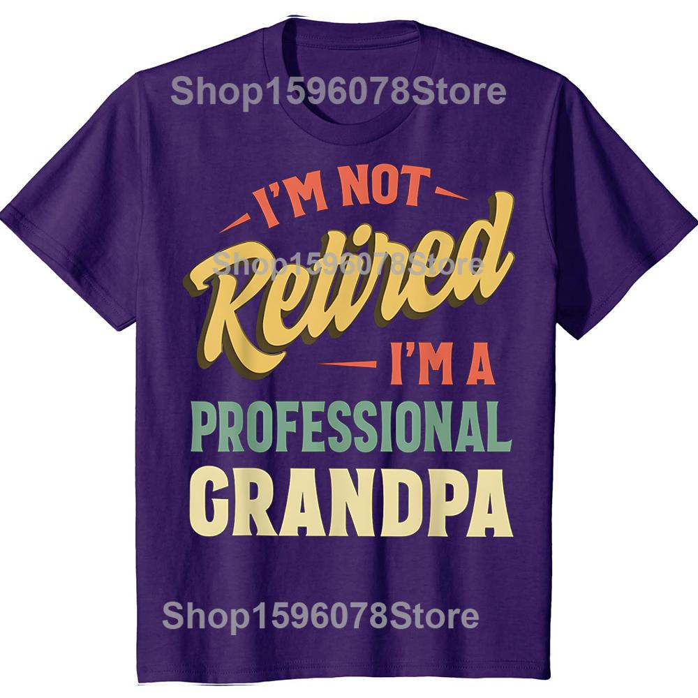 Funny Fathers Day Retired Grandpa TShirt Summer Men Fashion Vintage Summer Style Cotton Short Sleeve Oversized Tshirt Tops
