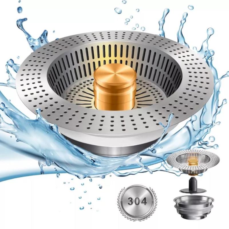 1Pcs Sink Drain Filter Bounce Core-Odor&Leak Prevention,Dishwashing Drain Filter,Anti-Clog Strainer