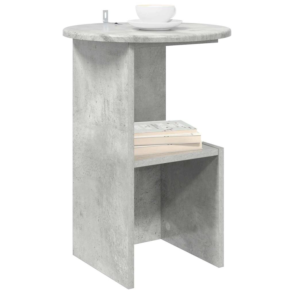Side Table Concrete Grey Ø 39.5 x 55 cm Engineered Wood