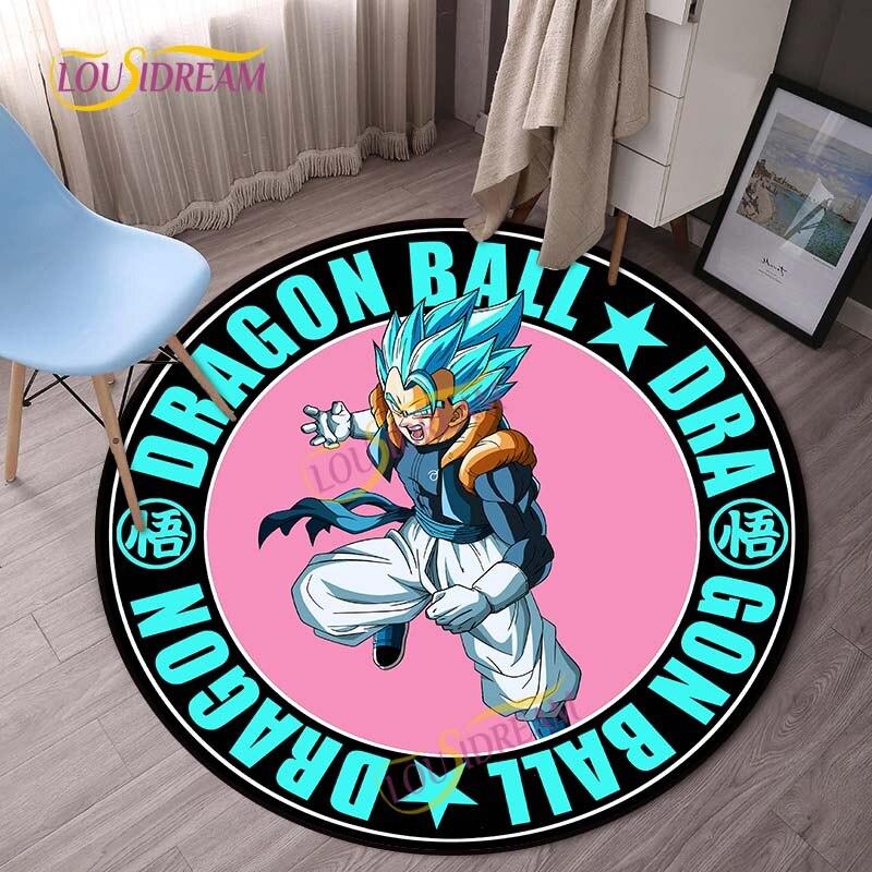 Kulatý kreslený japonský prvek domácí umění měkký protiskluzový koberec počítačová židle dětská herní podložka podlahová rohož dekorativní koberec