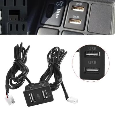 6 6 6 66 6 6 6 6 1pcs Car Dash Mount Dual USB Port Panel Interface Extension 145cm Cable Adapter Car Dual USB Socket Base