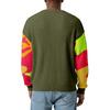 Men's Camouflage Stylish V-Neck Ribbed Textured Long-Sleeve T-Shirt