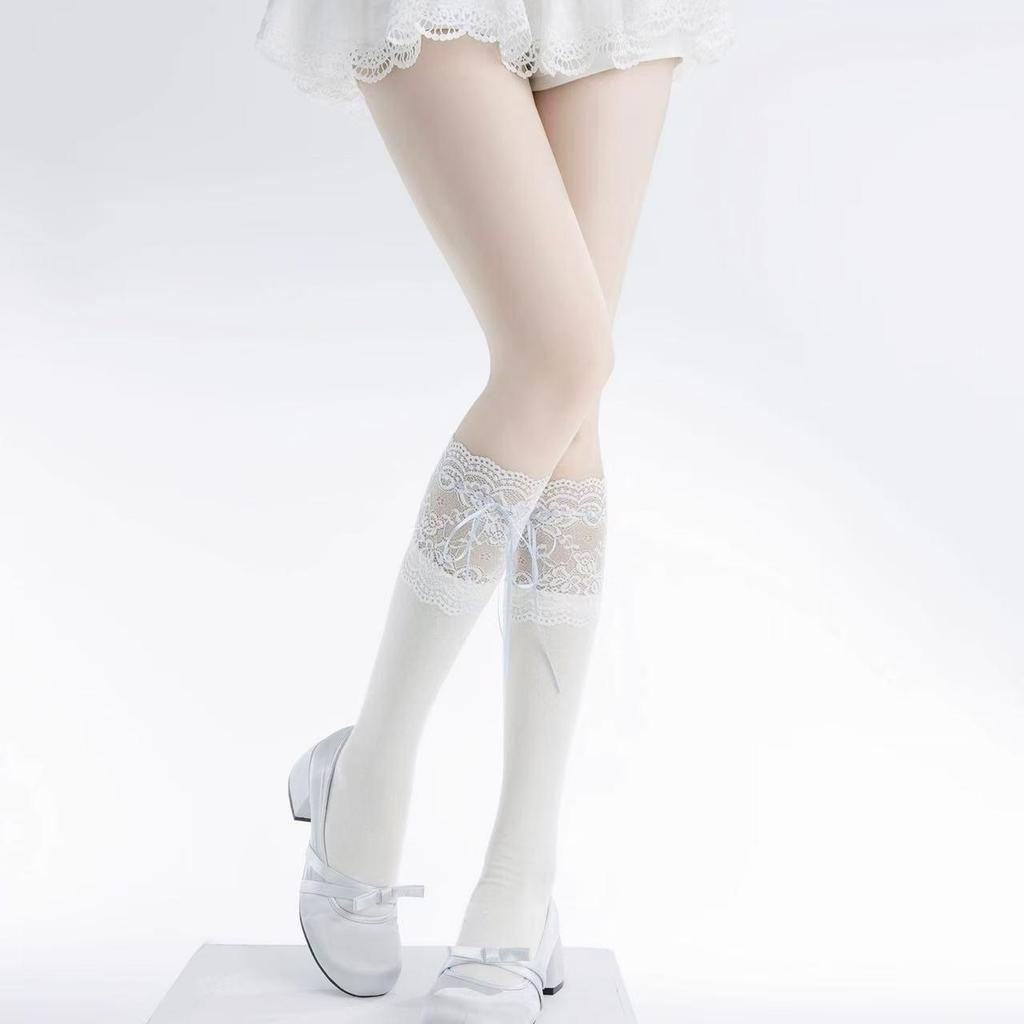 Women's Lolita Princess Lace Trim Over-the-Knee Ballet Slouch Socks