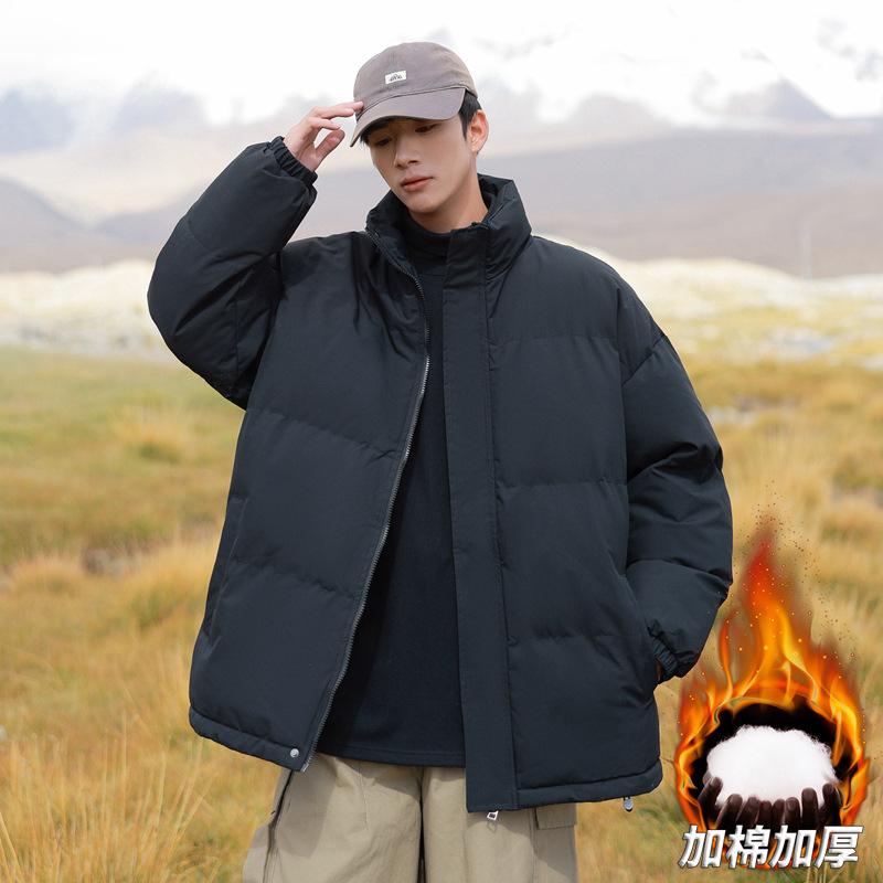 Men's stand-up collar cotton-padded clothes for boys' autumn and winter new loose windproof and cold-proof thickened warm cotton-padded 