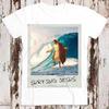 Surfingujący Jezus Zabawna Koszulka 8747