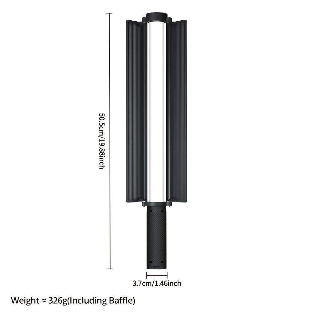 Ambitful Portable Handheld RSL-01 LED Video Light Wand 2500K-9000K, 360° Full Color RGB, Barn Door, Built-In Battery