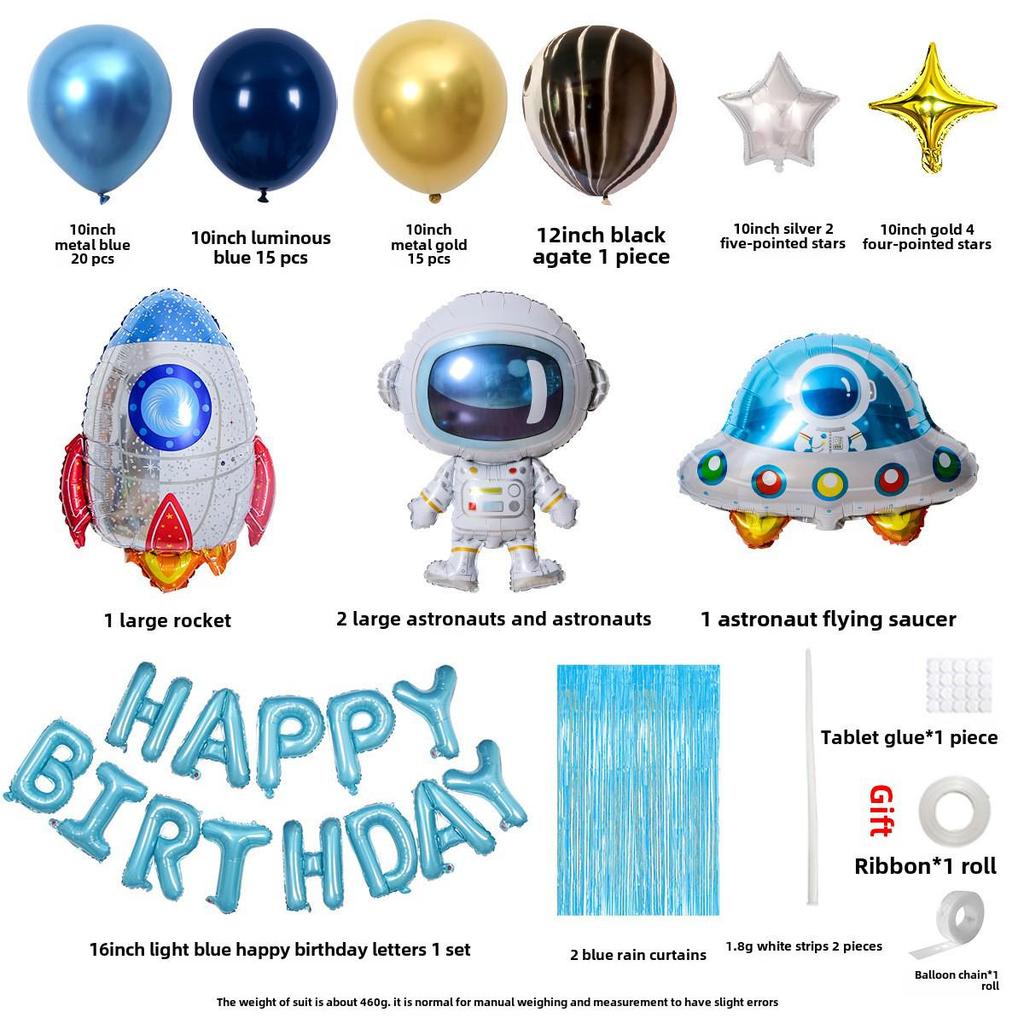 Astronaut Birthday Balloon Set – Kids' Party Decoration