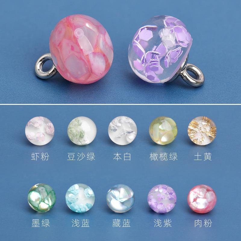 10pcs Transparent Frog Clasps with Jade Beads Handmade Chinese Knot Buttons for Cheongsam, Hanfu Costume
