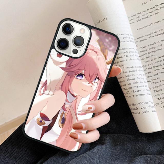 Genshin Impact Yae Miko Phone Case Cover For iPhone 17 Air 16 15 14 plus 12 13 pro max coque Shell Fundas