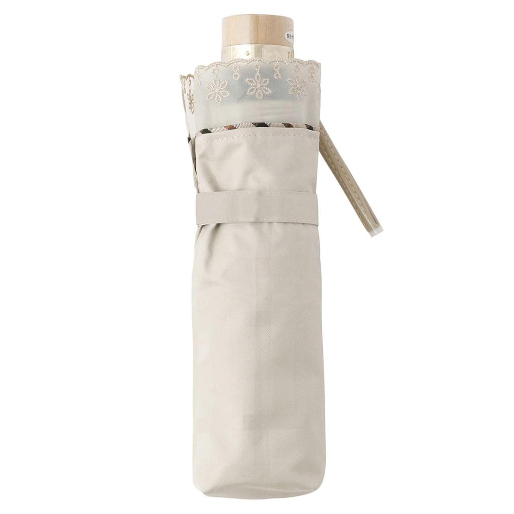 Moonbat Folding Parasol for Made In Perfect for Rain or Premium Light Heat and UV Organza Beige "Dachshund" Women, Japan, Commuting, Shine, Blocking,