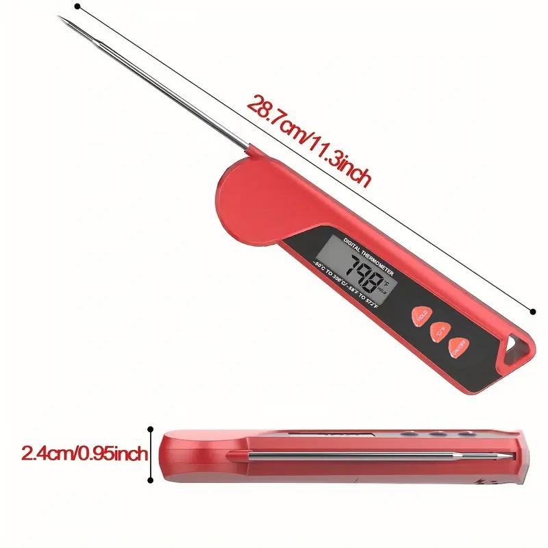 

1PC Folding Electronic Barbecue Thermometer Kitchen Waterproof Wireless Food Thermometer Double Probe Food Thermometer