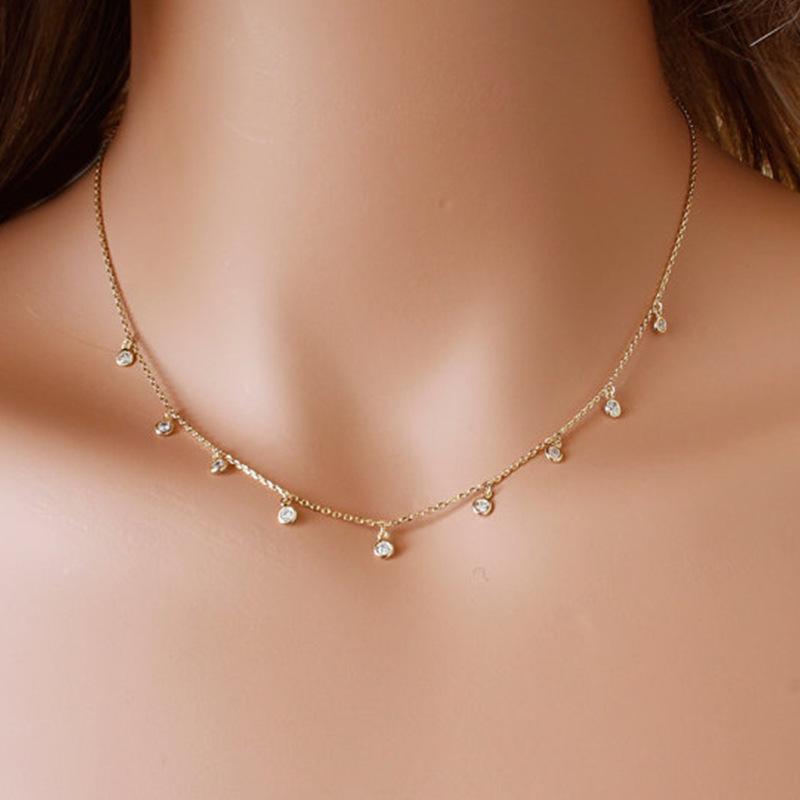 

Diamond necklace, personalized creative accessories pendant collarbone chain золотой