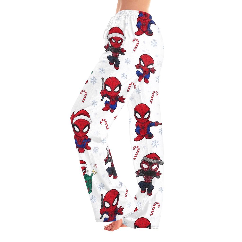 Women's Casual Printed Pants with Elastic Waist for Home and Sleep