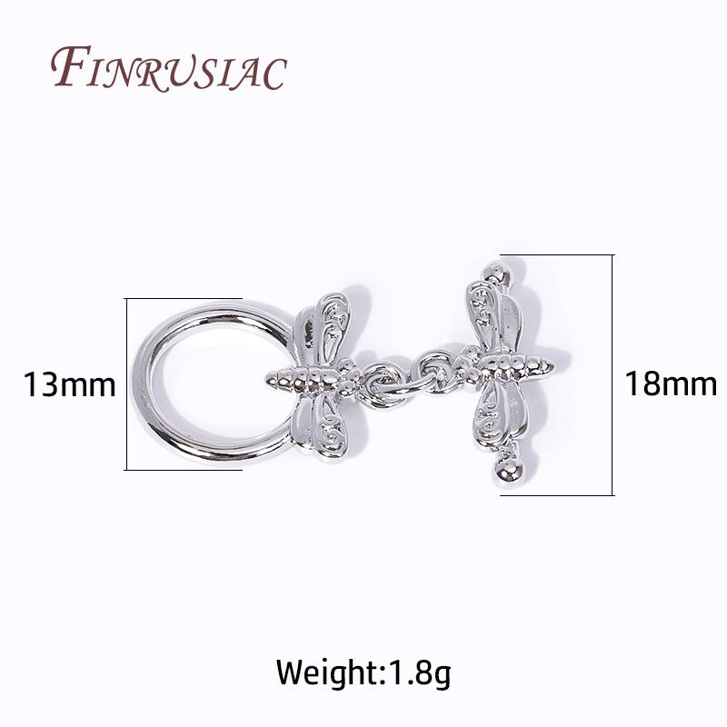 18K Gold Plated OT Clasps Connectors For DIY Jewelry Making,Dainty Brass Butterfly Toggle Clasps DIY Jewelry Making Supplies