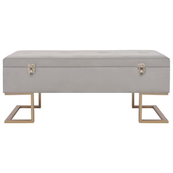 VidaXL Banc avec compartiment de rangement 105 cm Gris Velours