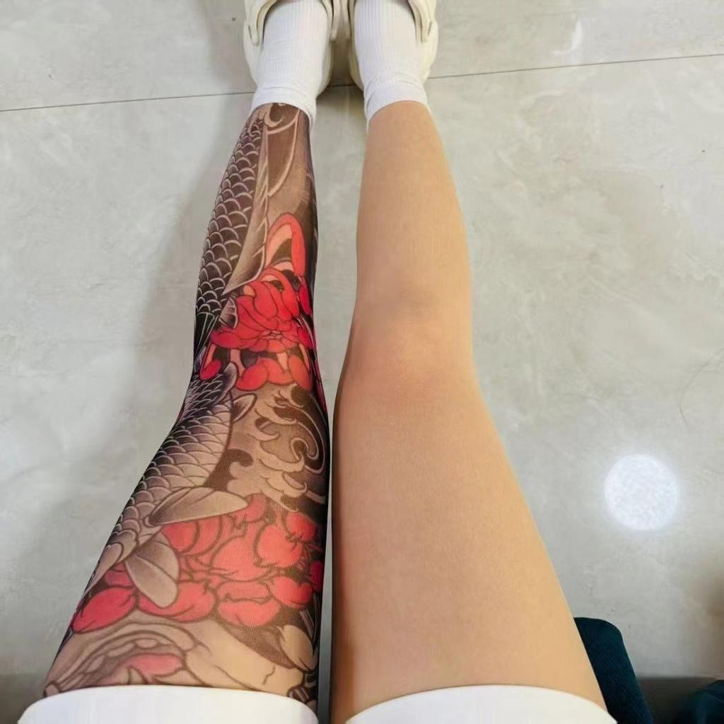 Tattoo Strümpfe Blume Bein Leggings dünn Anti-Haken Nische kreativ nacktes Bein Artefakt sexy Babes Strumpfhose