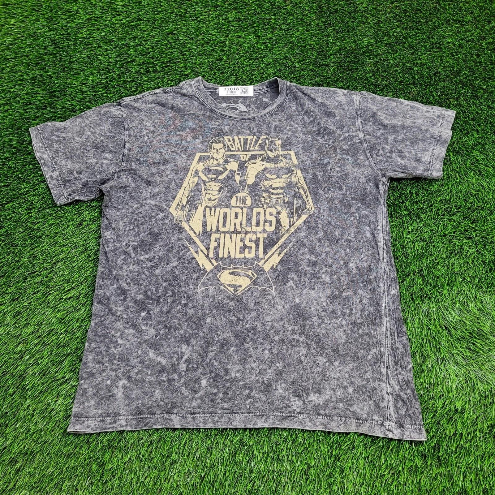 Superman Batman Shirt Large 22x27 Mineral-Wash M