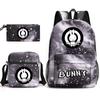 Popular Novelty Cool Bad Bunny Print 3pcs/Set Pupil School Bags Laptop Daypack Backpack Inclined Shoulder Bag Pencil Case