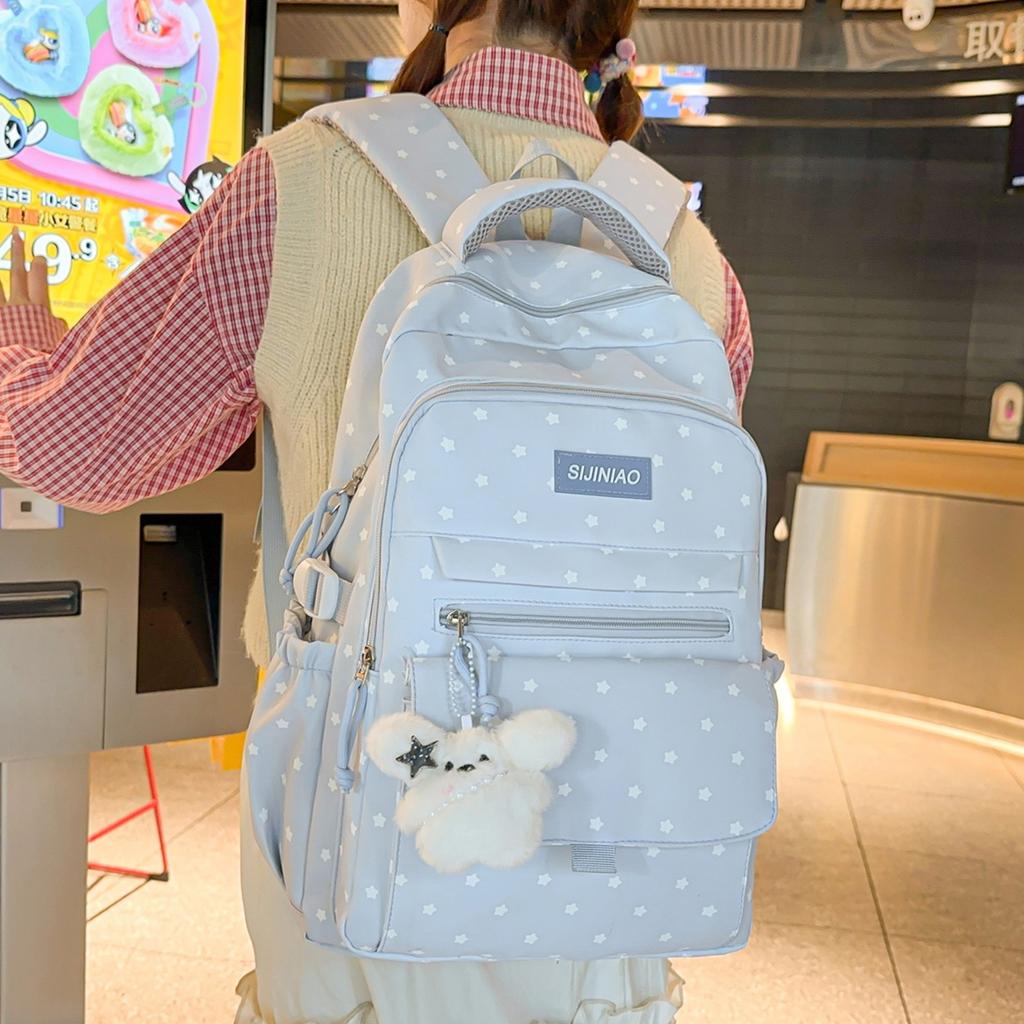 Schoolbag large capacity star backpack 1011 new Korean version high value cute women ins college bag fresh backpack