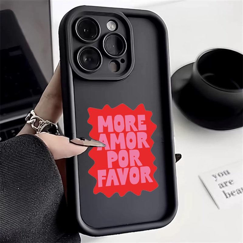 

Для iPhone 16 15 14 Pro Max 13 12 11 Кольоровий Максималістський More Amor Por Favor Чохол для Телефона Для iPhone XS Max X XR 7 8 Plus 15 Чохол For iPhone XS Max