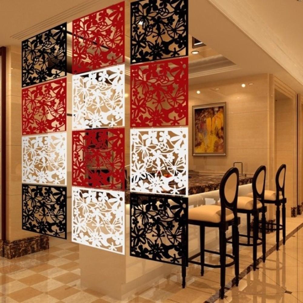 9Pcs Hollow Pattern Hanging Partition Screen Minimalist DIY Privacy Screen Office
