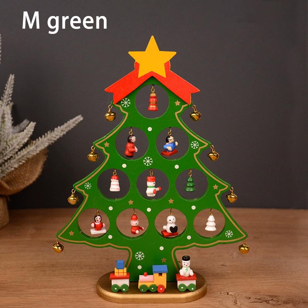 Wooden Christmas Tree Desktop Ornament DIY Mini Christmas Tree Decorations Window Display Ornament Adornos Navideños
