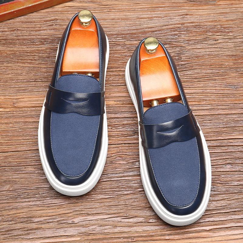 Classic Men Shoes Slip-on Leather Shoes British Style Business Casual Shoes Driving Flats Outdoor Platform Men Loafers Mocasines