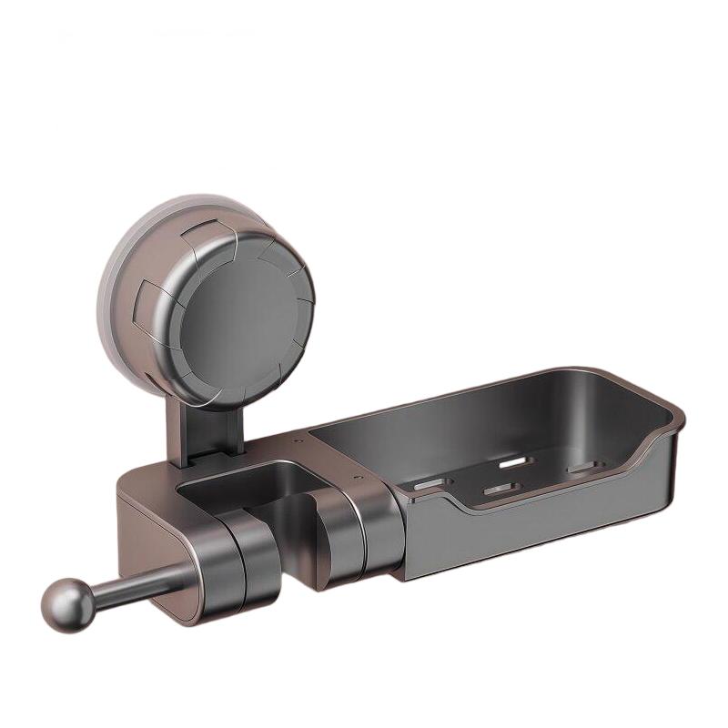 

Suction Cup Shower Head Holder No Drill Bathroom Shower Bracket With Storage Tray Wall Mounted Adjustable Shower Head Fixed Base серый