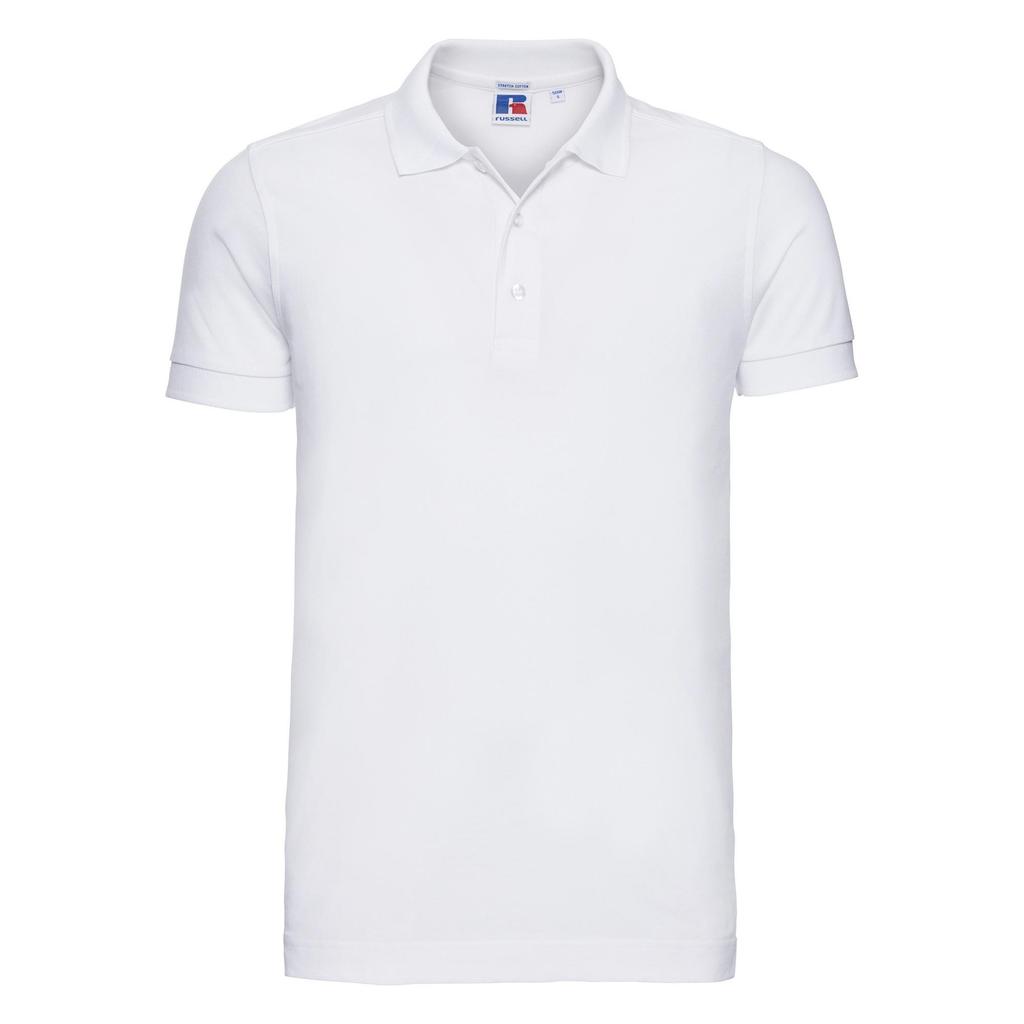 Russell Mens Stretch Short Sleeve Polo Shirt