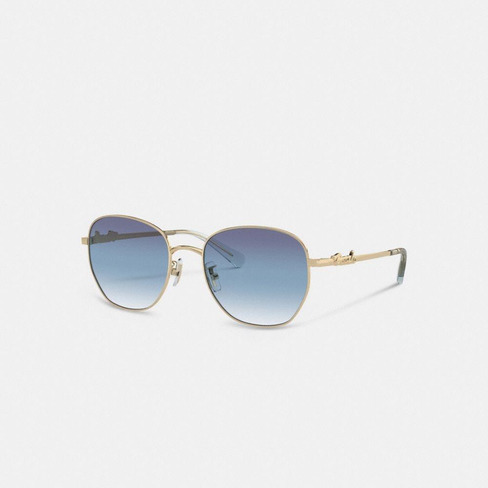 

Coach Coach Script Round Sunglasses Cr644 Gold Blue
