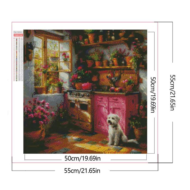 5D DIY Full Round Drill Diamond Painting House Kit Home Decor Art 55x55cm Children Gifts New Year Gifts Adult Gifts