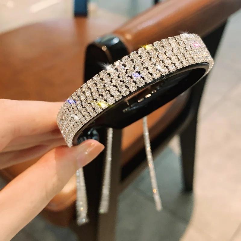 

Женские Элегантные Роскошные Заколки для Волос с Кисточками из Стразов для Хвоста, Милые Зажимы для Волос, Ободок, Модные Аксессуары для Волос