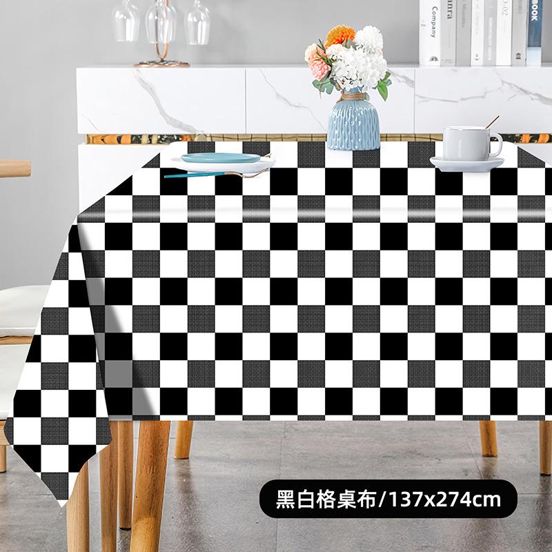 Factory Direct Sales Thickened Pe Plaid Tablecloth Tablecloth Disposable Party Supplies Waterproof And Oil-Proof