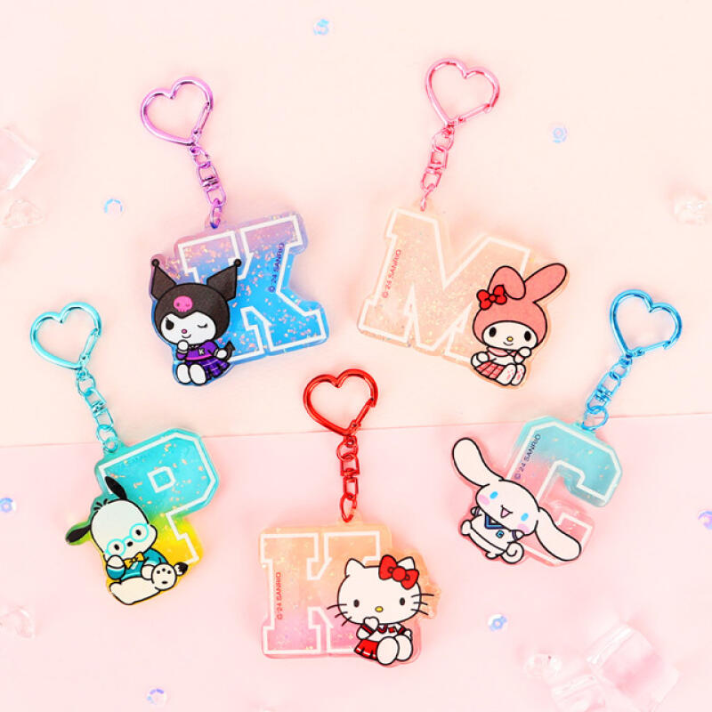 Sanrio Initial Glossy Keychain Hello Kitty
