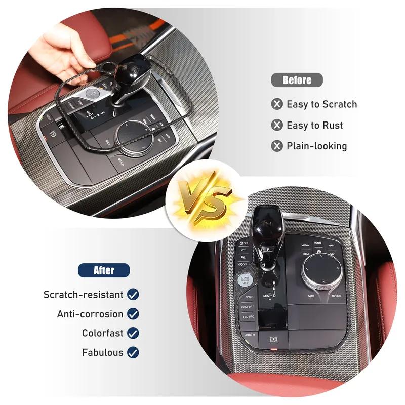 For BMW 1/2/3/4/8 Series Z4/X3/X4/X5/X6/X7/XM/M2/M3/M8/X3M/X4M/X5M/X6M/i3/ix3/i4 carbon fiber Central control gear panel cover