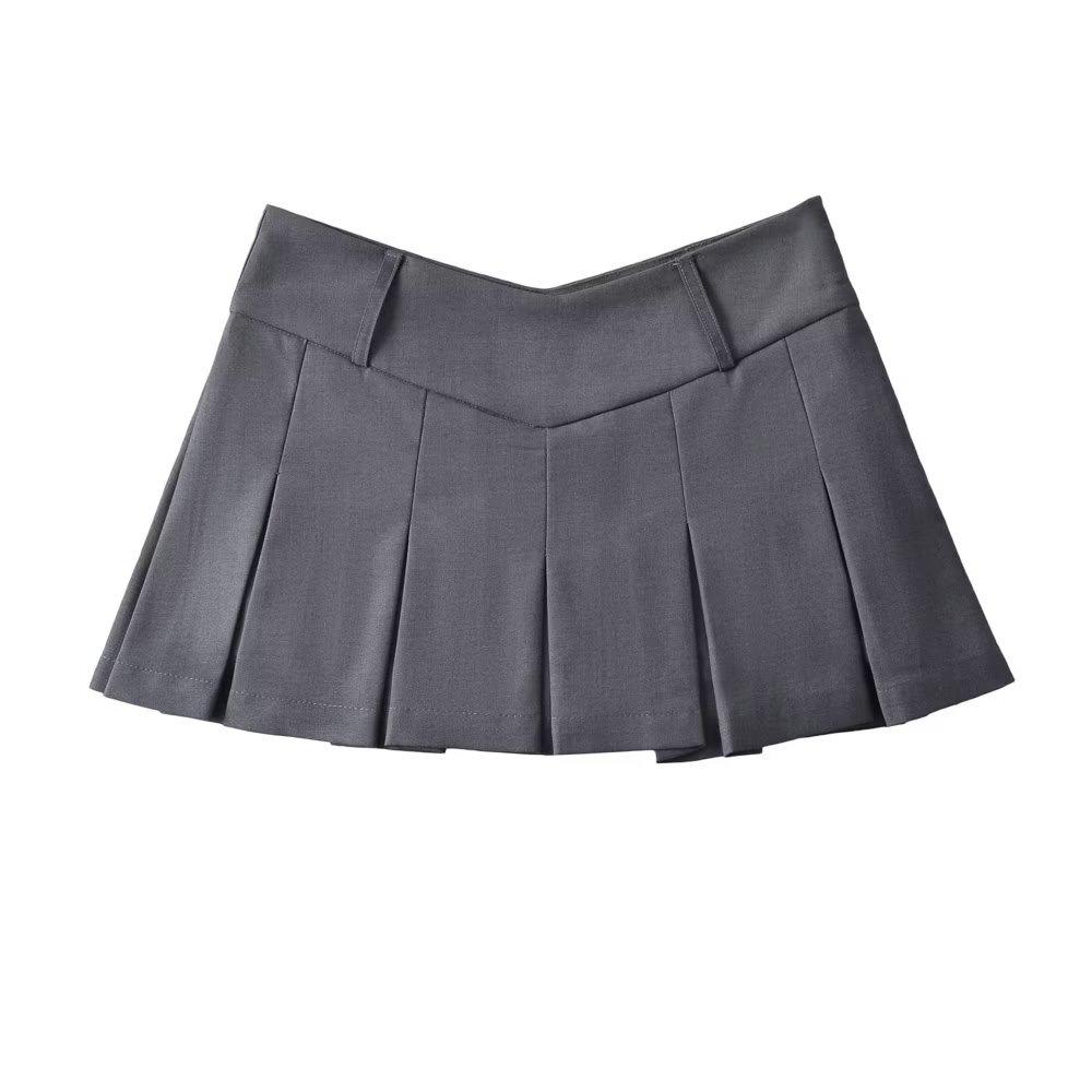 

Модна жіноча міні-спідниця бодікон з плісуванням, низькою посадкою та V-подібним вирізом, на підкладці Large