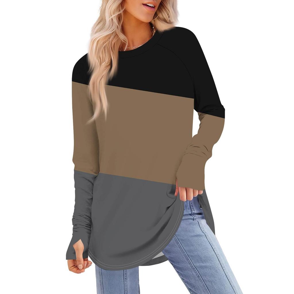 Womens Oversized Sweatshirt Graphic Sweater Long Sleeve Drop Shoulder Round Shirt Tops Vintage Clothes