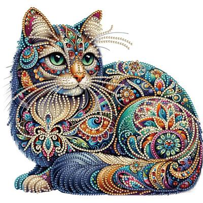 1pc Cat Diamond Painting Kit DIY 5D Christmas Gift Art Painting Picture Rhinestone Decoration Art Kits for Beginner Home Decor