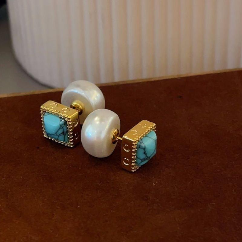 

1pcs Creative Earring with Front and Rear Dual Use Inlaid Synthetic Pearl Earrings for Women s Daily Wear Zircon Gifts