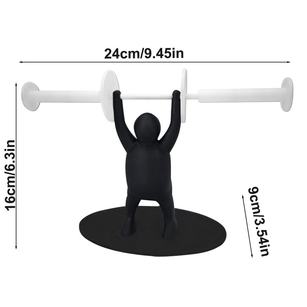 Creatieve Decoratieve Gewichtheffen Figuur Toiletpapierhouder 3D Printen van Rolpapier Beugel voor Badkamer Keuken