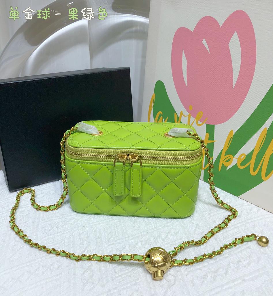 Rhombus chain bag 2024 new sheepskin box bag genuine leather women's bag mini lipstick bag shoulder messenger bag